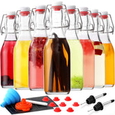 AOZITA 8-pack 8.5oz glass bottles with swing top for fermentation and fresh beverages