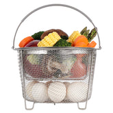 AOZITA steamer basket inside Instant Pot ready for efficient steaming