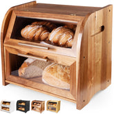Apace Living Arise bread box two compartments with clear windows for easy viewing and access