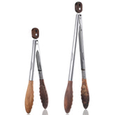 Aphumedc 12in walnut-tip tongs for safe flipping and non-scratch contact.