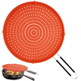 Apidgrowth splatter screen on pan prevents oil splatter during cooking
