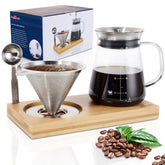 Aquach pour over set with extra large dripper for easy morning brewing