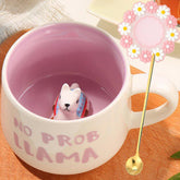 Arawat cute alpaca mug with alpacas inside for cozy mornings.