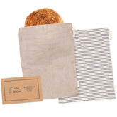 Ark & Aron beeswax bread bag with olive leaf pattern preserves freshness for sourdough