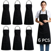 ARKBAODAN bib apron, front view with 6 pockets for tools and phone, convenient for cooks