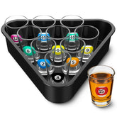 Arrowbash billiards shot glass set in colorful pool ball shapes for entertaining