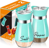 Arrozon salt pepper shaker with glass bottom for easy spice level visibility.
