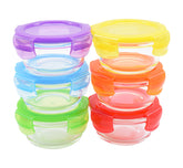 ARSUK 7oz glass container with lid on for portable meals and freshness