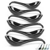 Artena 6.75-inch Asian soup spoon set in deep oval shape for rich broths.