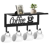 ArtHue wall mounted mug holder with four hooks keeps mugs off counters.