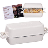 Articasting bread pan 11x5 lid top view for generous sourdough loaves
