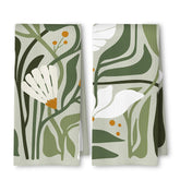 ArtisaEura abstract boho sage green floral kitchen towel with durable waffle weave for quick drying