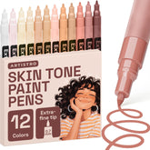 ARTISTRO 12 Skin Tone Paint Pen on glass for crisp, durable markings.