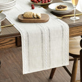 Artoid Mode beige rustic table runner close-up weave for a refined tablescape.