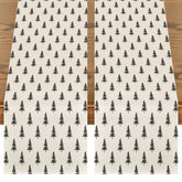 Artoid Mode beige Xmas Tree table runner brightens festive meals and protects surfaces