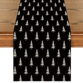 Artoid Mode Black Xmas Tree table runner front view highlights festive pattern