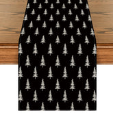 Artoid Mode Black Xmas Tree table runner pattern adds holiday flair to tables.