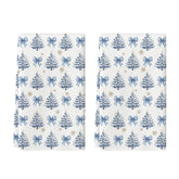 Artoid Mode Blue Bowknot towels front view for festive kitchen decor and drying.