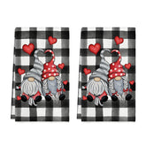 Artoid Mode buffalo plaid gnomes towel showcasing festive kitchen decor and absorbent design