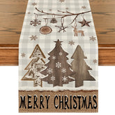 Artoid Mode buffalo plaid wood Xmas trees ornament adds rustic holiday charm to tables