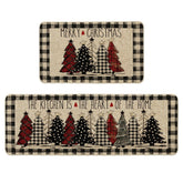 Artoid Mode buffalo plaid Xmas tree mat front view adds festive style and floor protection