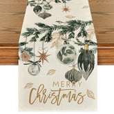 Artoid Mode Christmas balls leaves table runner with festive touch for gatherings