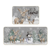 Artoid Mode deer tree let it snow kitchen mat 24x35 with festive design.