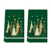 Artoid Mode green Christmas tree star dish towel for festive kitchen drying and decor