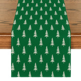 Artoid Mode green Xmas tree table runner brightens festive dining tables