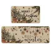 Artoid Mode holly ornament kitchen mat 17x29 adds seasonal charm and protects floors.