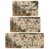 Artoid Mode Holly Ornament kitchen mat, 17x29, adds festive color while protecting floors.