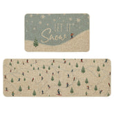 Artoid Mode Let It Snow kitchen mat 17x29 with festive pattern protecting floors