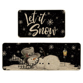 Artoid Mode Let It Snow snowflake design kitchen mat for stylish floor protection and easy cleaning.