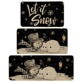 Artoid Mode Let It Snow 17x29 snowman mat with festive design and non-slip backing.