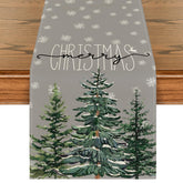 Artoid Mode pine tree snowflake table runner, festive centerpiece and table protection