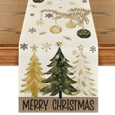 Artoid Mode pine trees snowflake runner adds festive charm while protecting your table from spills.
