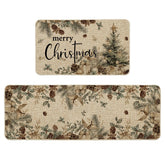 Artoid Mode pinecone tree ornament kitchen mat 17x29 adds color and floor protection.