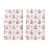 Artoid Mode pink bowknot tree towel close-up, ultra-soft and highly absorbent for dish drying.