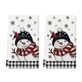 Artoid Mode red and black buffalo plaid bird towel adds seasonal flair while drying dishes.