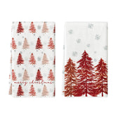 Artoid Mode red Christmas tree kitchen towels for quick drying after washing