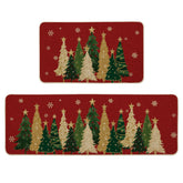 Artoid Mode red snowflakes kitchen mat 17x29 protects floors while festive décor