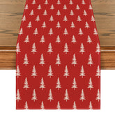 Artoid Mode Red Xmas Tree runner closeup highlighting durable stitching and spill protection.