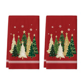 Artoid Mode red Xmas tree star towel, soft and absorbent for daily dish drying