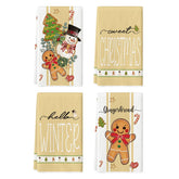 Artoid Mode snowman gingerbread towels for festive dish drying