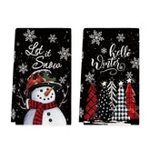 Artoid Mode snowman kitchen towel set with festive design and absorbent fabric