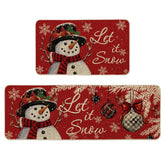 Artoid Mode snowman kitchen mat 17x29 by entryway adds festive color and floor protection.