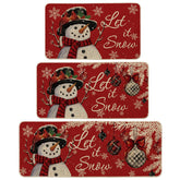 Artoid Mode Snowman Let It Snow front view mat adds seasonal color while protecting floors.