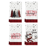 Artoid Mode snowman plaid towels for quick-drying dishes and festive decor.