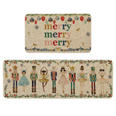 Artoid Mode watercolor nutcrackers 17x29 rug enhances entryways with seasonal charm and floor protection.