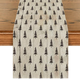 Artoid Mode wood xmas tree runner on a dining table highlighting seasonal charm